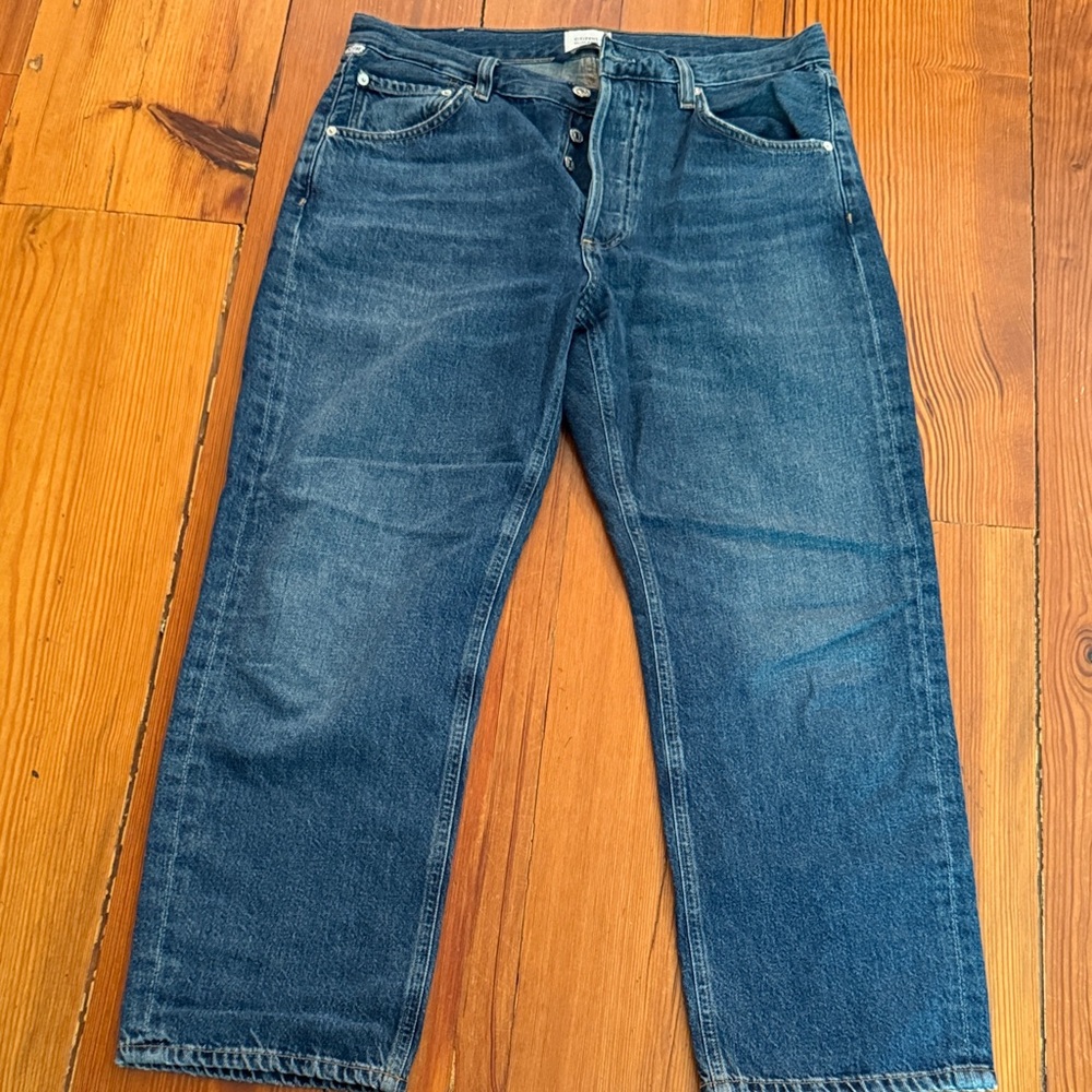 Citizens Of Humanity Indigo Blue Cropped Jeans